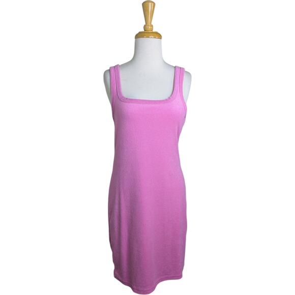 Araminta James Vacay Terry Tank Mini Dress Medium Candy Pink Sleeveless Resort - Picture 2 of 9